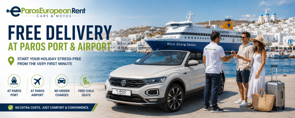Livraison Gratuite de Véhicule au Port et à l’Aéroport de Paros